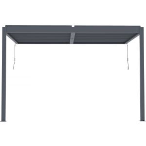 Pérgola bioclimática adosada "windsor" con LED - 3 x 4 m - antracita