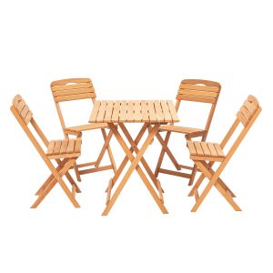 Wellhome 5p set de mesa y sillas de jardín 80x72x60 cm