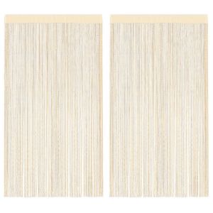 vidaXL cortinas de flecos 2 piezas 100x250 cm crema