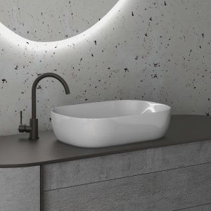 Lavabo de sobreponer ovalo cerámica 60x14,5x39 cm blanco