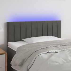 Cabecero con LED de terciopelo gris oscuro 80x5x78/88 cm eso4070
