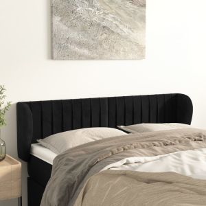 Cabecero de terciopelo negro 147x23x78/88 cm eso1335