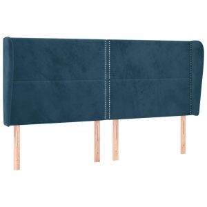 vidaXL cabecero con orejas de terciopelo azul oscuro 203x23x118/128 cm