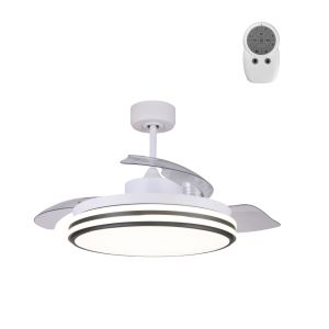 Ventilador de techo con luz LED garin con palas retráctiles blanco ø107
