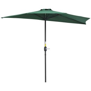Sombrilla de jardín 269x138x236 cm metal, poliéster color verde Outsunny