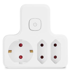 Aigostar adaptador enchufes 3 tomas con interruptor y protección infantil
