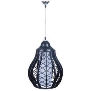 Lámpara de techo de bambú negra 30,5x30,5x40,6