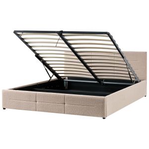 Cama con almacenaje massognes bouclé beige 180 x 200 cm