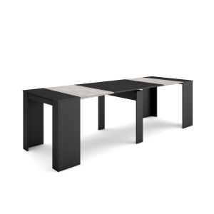 Mesa consola extensible, 58/262x90x77cm, negro rf2634