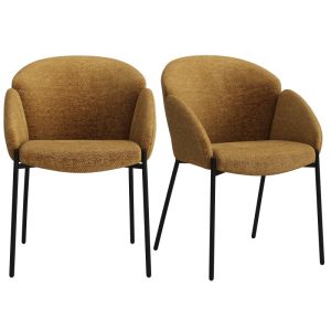 Candice-silla de tela mostaza (x2)