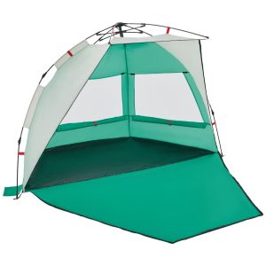 vidaXL tienda de playa 2 personas impermeable apertura rápida verde