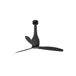Ventilador de techo negro mate de acero y policarbonato motor dc 6 vel