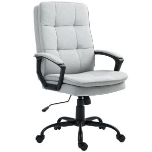 Silla de oficina ergonómica gris giratoria altura ajustable basculante