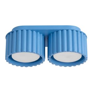 Plafones aura 2 azul claro aluminio 21x8x10cm