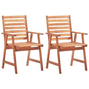 vidaXL sillas de comedor de exterior 2 uds madera maciza de acacia