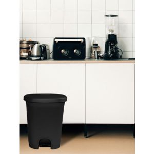 27 litros | negro - negro | cubo basura plástico moderno | apertura con pe