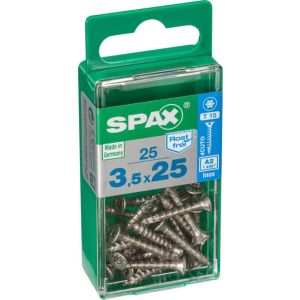 Caja 25 unid. Tornillo madera spax cabeza plana inox a2 3,5x25mm