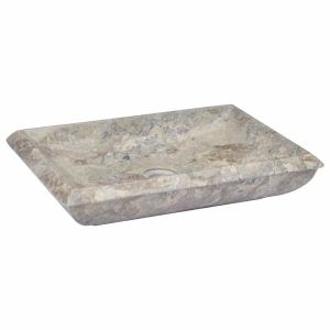 vidaXL lavabo gris mármol 50x35x10 cm