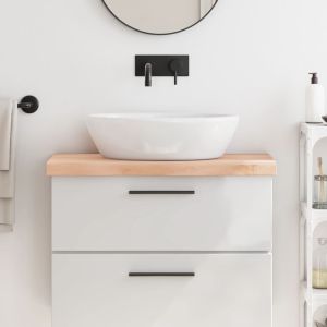 Encimera de baño madera maciza sin tratar 80x40x(2-6) cm eerf4425