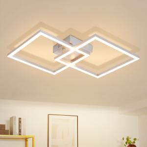 Nettlife plafón LED redondo 24w plateado moderna 3000k luz cálida salón