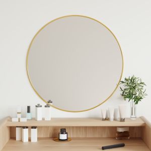 Espejo de pared redondo dorado ø 60 cm es9300