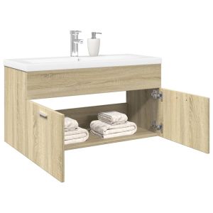 Mueble de baño con lavabo integrado roble sonoma esb9642