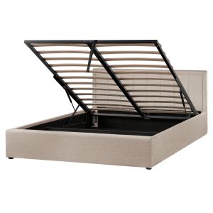 Cama con almacenaje montlaur bouclé gris pardo 160 x 200 cm