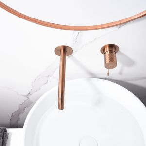 Imex - grifo monomando lavabo empotrado oro rosa serie génova
