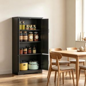 Armario de cocina de 2 puertas negro 123x60x30cm