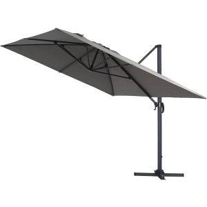 Parasol lateral de jardín alu "sun 4" – rectangular – 3 x 4 m – gris + fund