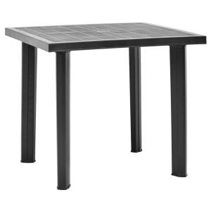 vidaXL mesa de jardín de plástico gris antracita 80x75x72 cm