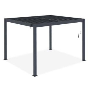 Pérgola bioclimática autoportante de aluminio gris piana 3x2,5m