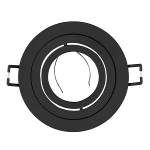Aro redondo orientable prime para bombilla gu10 corte 78mm negro