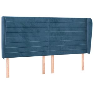 vidaXL cabecero con orejas de terciopelo azul oscuro 163x23x118/128 cm