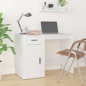 Escritorio de madera contrachapada blanco 100x49x75 cm es4109