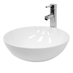 Lavabo cerámico redondo 400 x 395 x 147 mm blanco