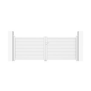 Puerta automática batiente blanca eiger 3m h.115cm + motor brazo b500