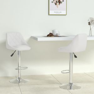Taburetes de cocina 2 unidades cuero sintético blanco es8950