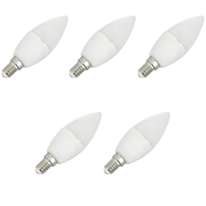 Pack x5 bombilla LED e14, casquillo tipo vela, 4w, (blanco neutro 4000k)