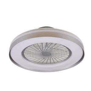Ventilador plafón con luz silencioso LED 40w landa plateado 3 cct  ø50