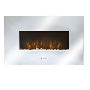 Chimenea eléctrica mural 2kw en cristal templado con efecto espejo