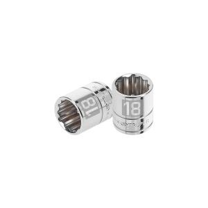 Llave vaso bihexagonal, cuadro 3/8" - 18 mm