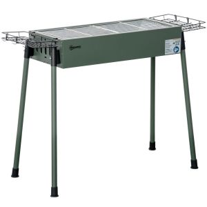 Barbacoa de carbón acero inoxidable, metal galvanizado color verde
