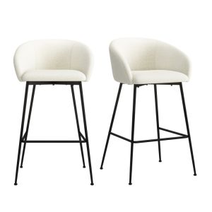 Chloe-silla de bar de tela ecru (x2)