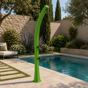 Ducha verde mate de polietileno hd 226 cm 25 l ideal para exteriores