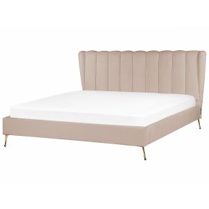 Cama terciopelo miribel 180 x 200 cm gris pardo