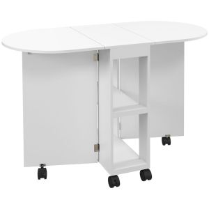 Mesa plegable cocina 120x60x77 cm color blanco Homcom, hogar - cocina