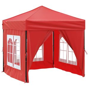vidaXL carpa para fiestas plegable con paredes laterales rojo 2x2 m