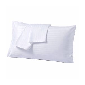 Protector almohada cremallera cutí algodón-poli  2 uds. 45x75  blanco