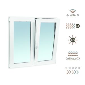 Ventana de aluminio oscilobatiente 100 x 100 cm